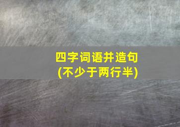 四字词语并造句(不少于两行半)