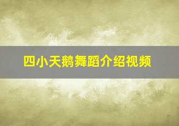 四小天鹅舞蹈介绍视频