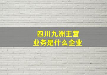 四川九洲主营业务是什么企业