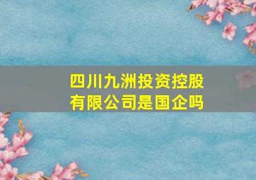 四川九洲投资控股有限公司是国企吗