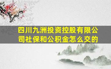 四川九洲投资控股有限公司社保和公积金怎么交的