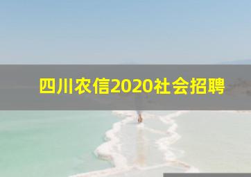 四川农信2020社会招聘