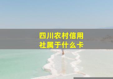 四川农村信用社属于什么卡