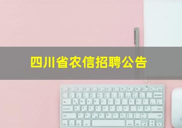 四川省农信招聘公告