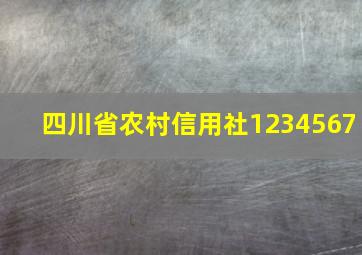 四川省农村信用社1234567