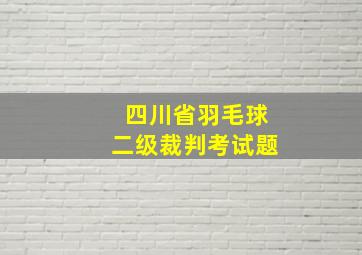 四川省羽毛球二级裁判考试题