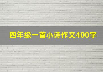 四年级一首小诗作文400字