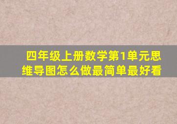 四年级上册数学第1单元思维导图怎么做最简单最好看