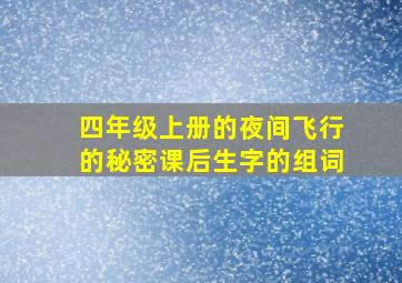 四年级上册的夜间飞行的秘密课后生字的组词