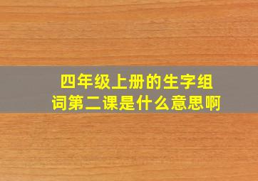 四年级上册的生字组词第二课是什么意思啊