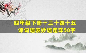 四年级下册十三十四十五课词语表妙语连珠50字