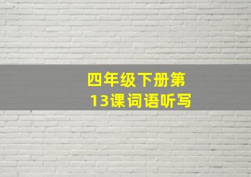 四年级下册第13课词语听写