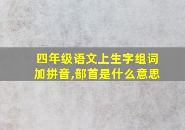 四年级语文上生字组词加拼音,部首是什么意思