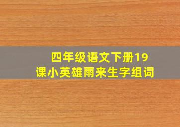 四年级语文下册19课小英雄雨来生字组词