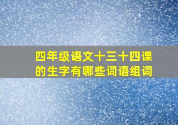 四年级语文十三十四课的生字有哪些词语组词