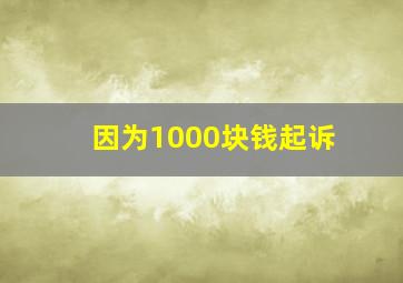 因为1000块钱起诉