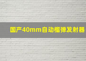 国产40mm自动榴弹发射器