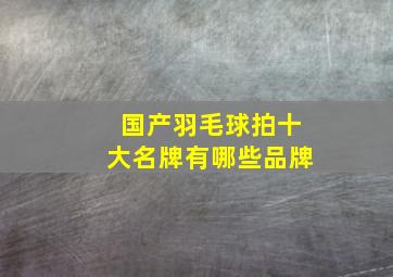 国产羽毛球拍十大名牌有哪些品牌