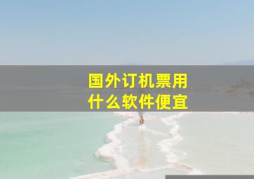 国外订机票用什么软件便宜