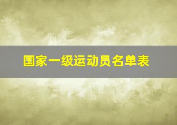 国家一级运动员名单表