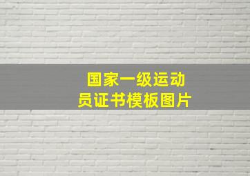 国家一级运动员证书模板图片