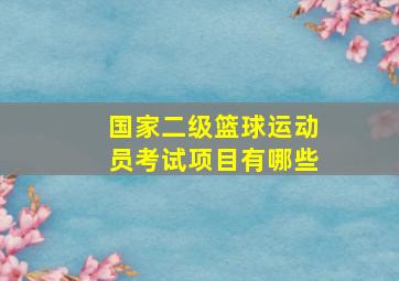 国家二级篮球运动员考试项目有哪些