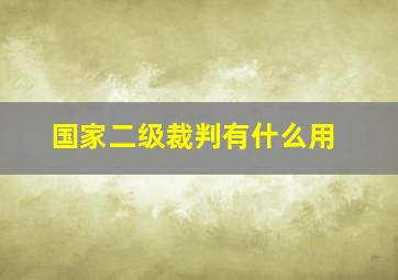 国家二级裁判有什么用