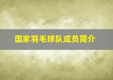 国家羽毛球队成员简介