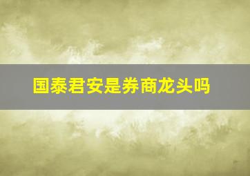 国泰君安是券商龙头吗