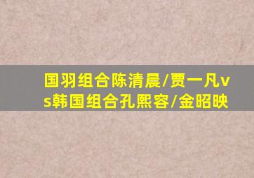 国羽组合陈清晨/贾一凡vs韩国组合孔熙容/金昭映