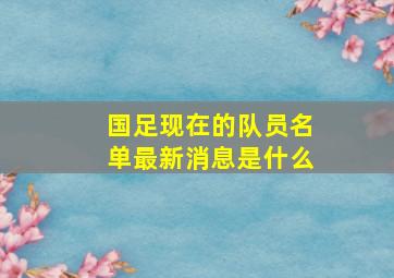 国足现在的队员名单最新消息是什么