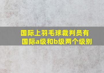 国际上羽毛球裁判员有国际a级和b级两个级别