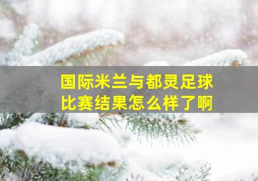 国际米兰与都灵足球比赛结果怎么样了啊