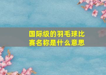 国际级的羽毛球比赛名称是什么意思