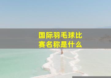 国际羽毛球比赛名称是什么