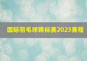 国际羽毛球锦标赛2023赛程