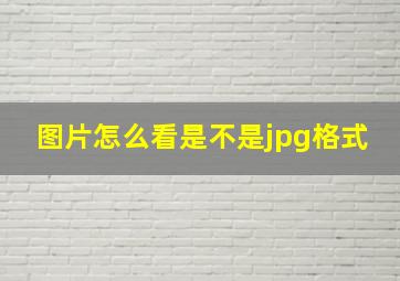 图片怎么看是不是jpg格式