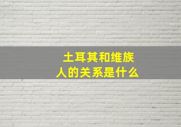 土耳其和维族人的关系是什么