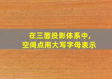 在三面投影体系中,空间点用大写字母表示