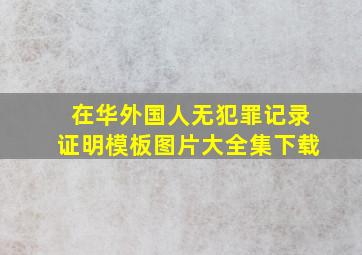 在华外国人无犯罪记录证明模板图片大全集下载