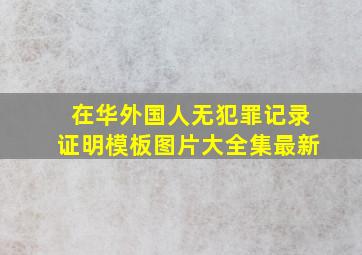 在华外国人无犯罪记录证明模板图片大全集最新