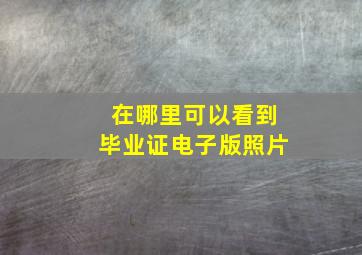 在哪里可以看到毕业证电子版照片