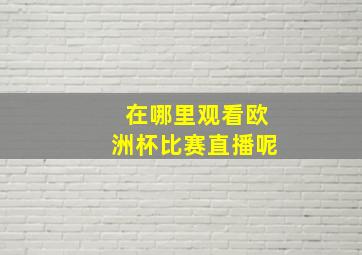 在哪里观看欧洲杯比赛直播呢