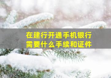 在建行开通手机银行需要什么手续和证件