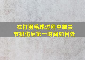 在打羽毛球过程中踝关节扭伤后第一时间如何处