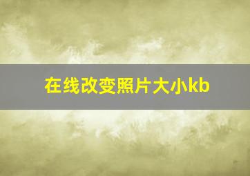 在线改变照片大小kb