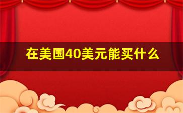 在美国40美元能买什么