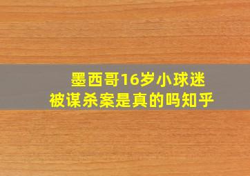 墨西哥16岁小球迷被谋杀案是真的吗知乎