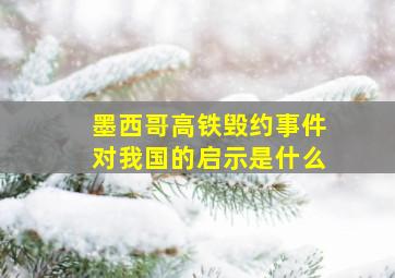 墨西哥高铁毁约事件对我国的启示是什么