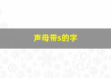 声母带s的字